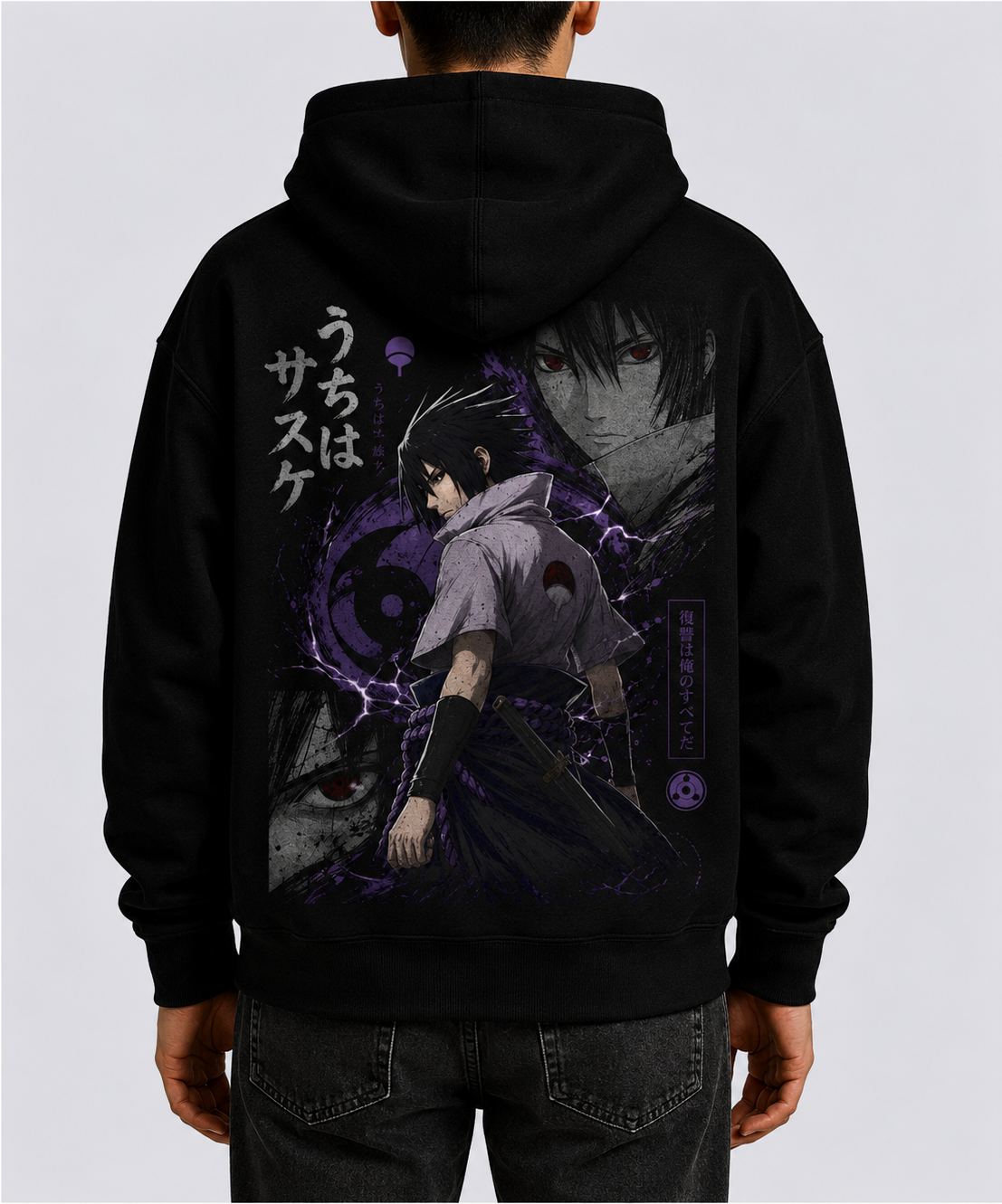Hoodie,Oversized,Anime,Naruto,SasukeUchiha