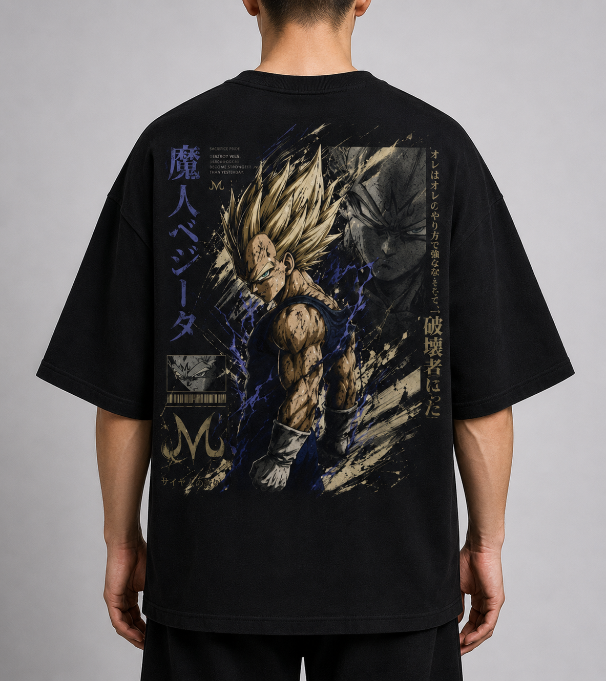 TShirt,Oversized,Anime,DragonBall,Majin,MajinVegeta