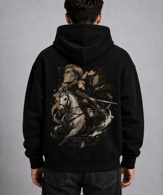 Hoodie,Oversized,Anime,AttackOnTitan,ErwinSmith