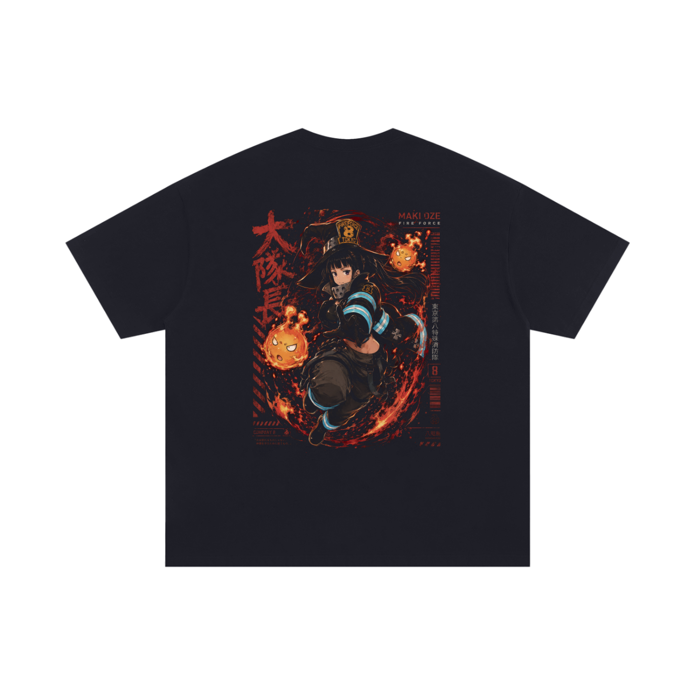 TShirt,Oversized,Anime,FireForce,MakiOze