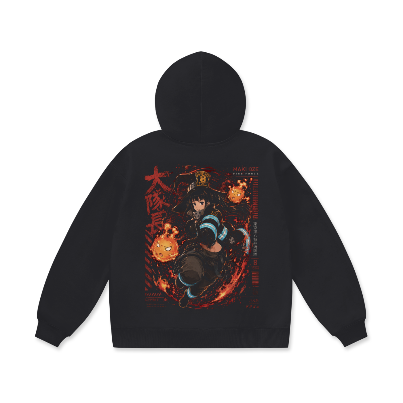 Hoodie,Oversized,Anime,FireForce,MakiOze