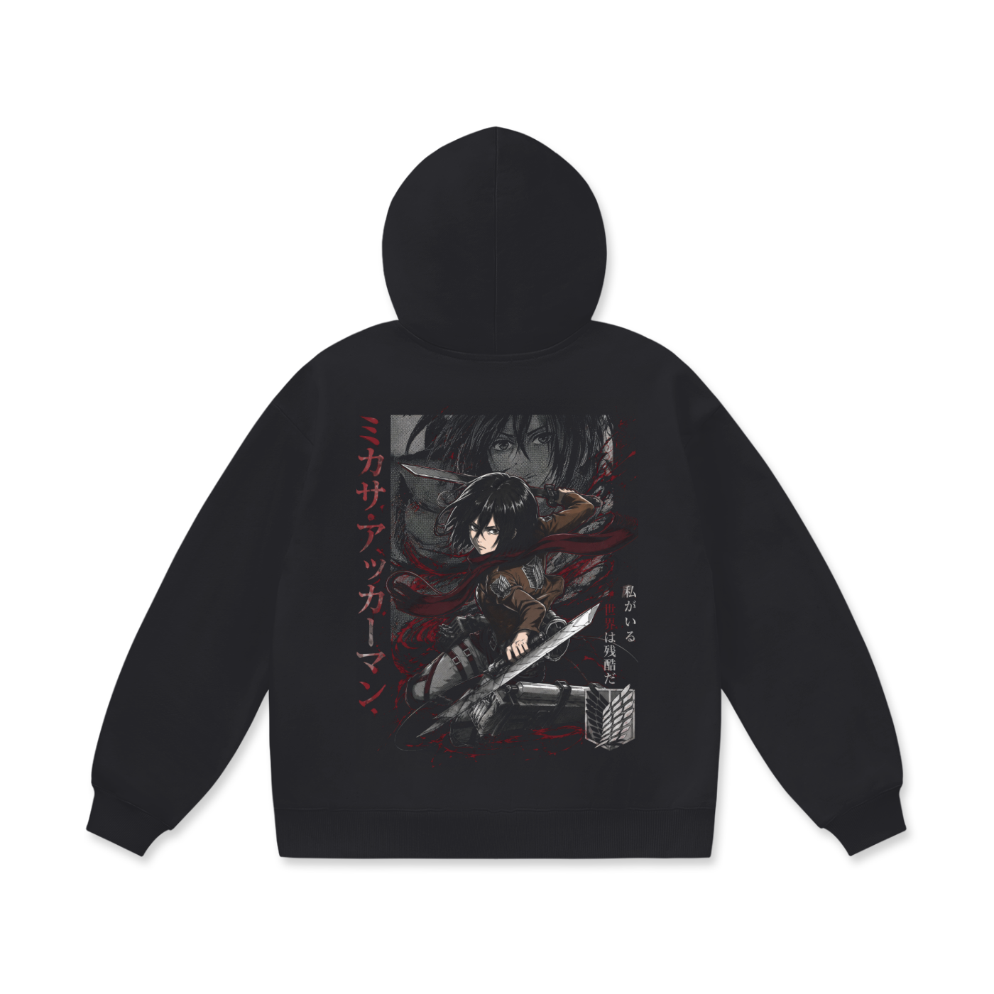Hoodie,Oversized,Anime,AttackOnTitan,MikasaAckerman