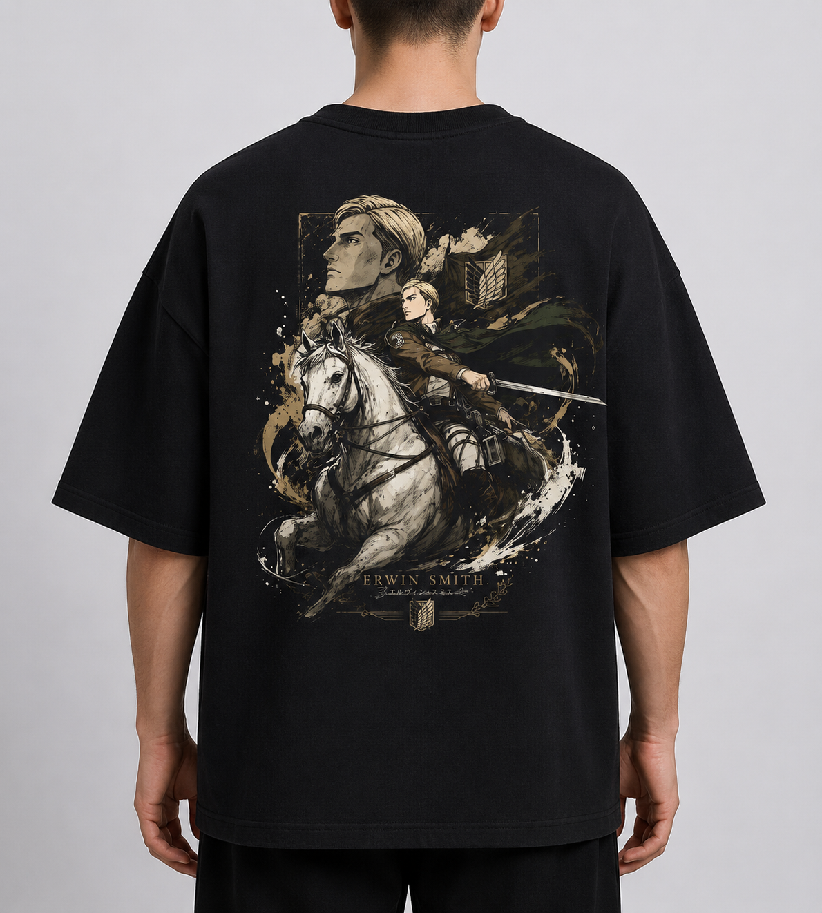 TShirt,Oversized,Anime,AttackOnTitan,ErwinSmith