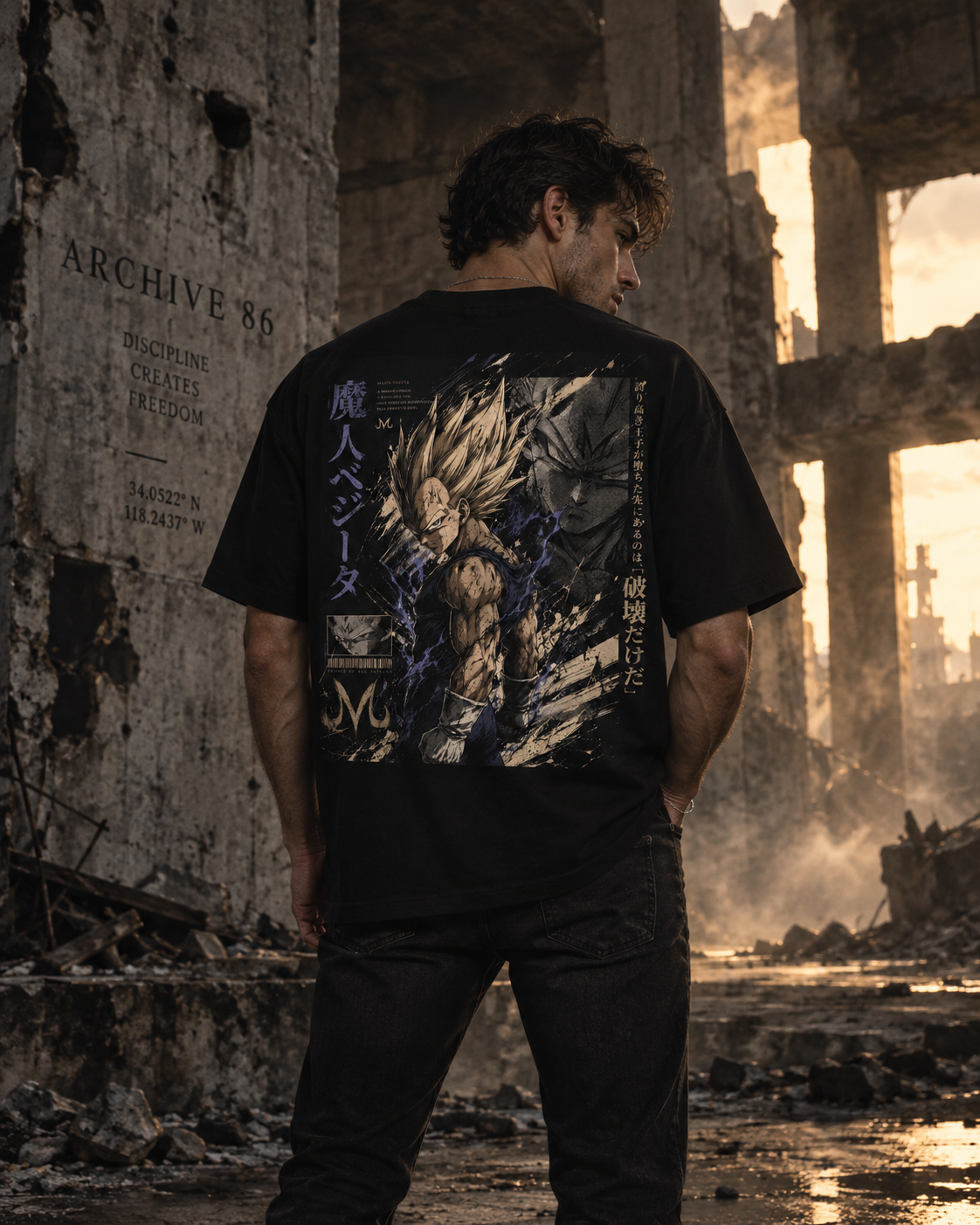 TShirt,Oversized,Anime,DragonBall,Majin,MajinVegeta