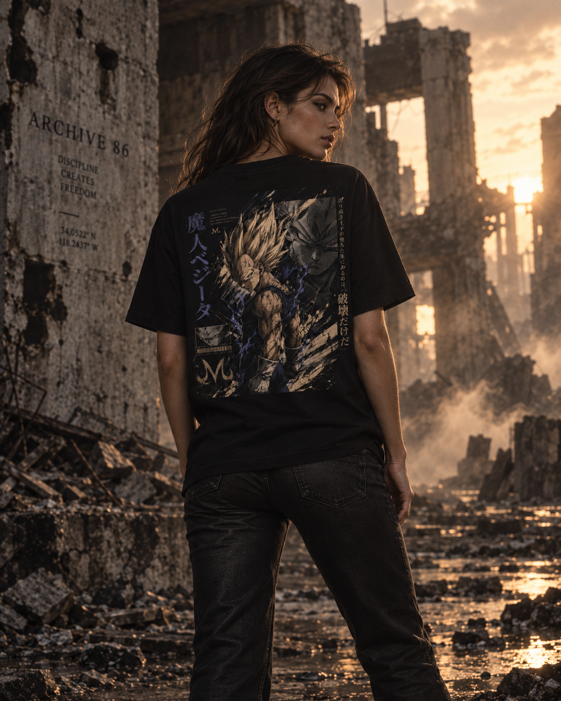 TShirt,Oversized,Anime,DragonBall,Majin,MajinVegeta