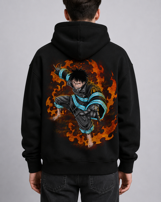Hoodie,Oversized,Anime,Fire Force,Shinra Kusakabe