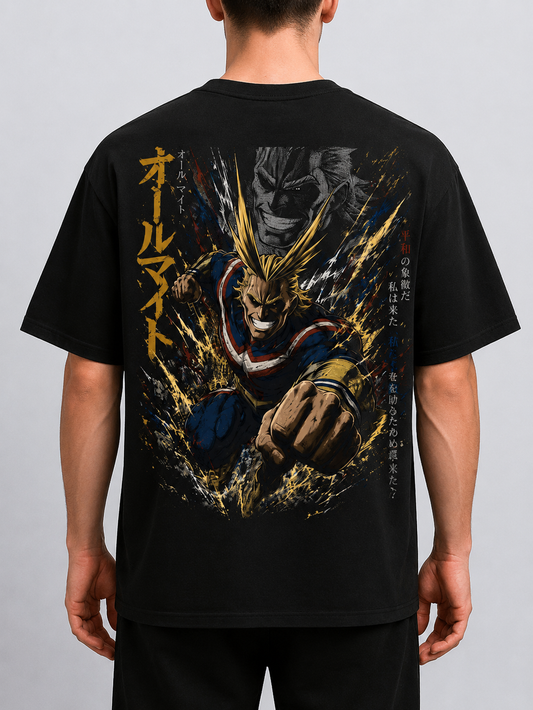 TShirt,Oversized,Anime,MyHeroAcademia,AllMight