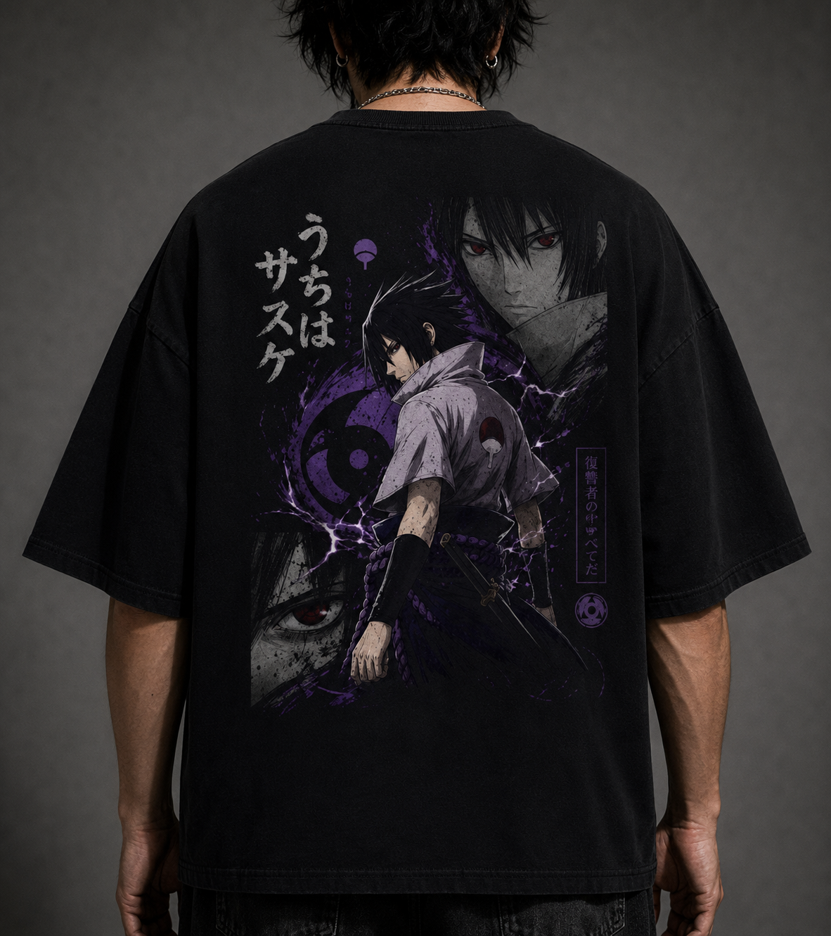 TShirt,Oversized,Anime,Naruto,SasukeUchiha