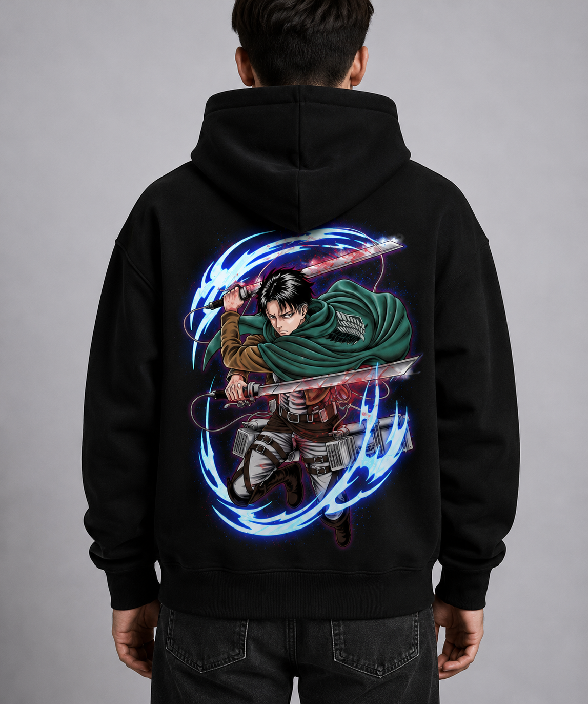 Hoodie,Oversized,Anime,AttackOnTitan,LeviAckerman