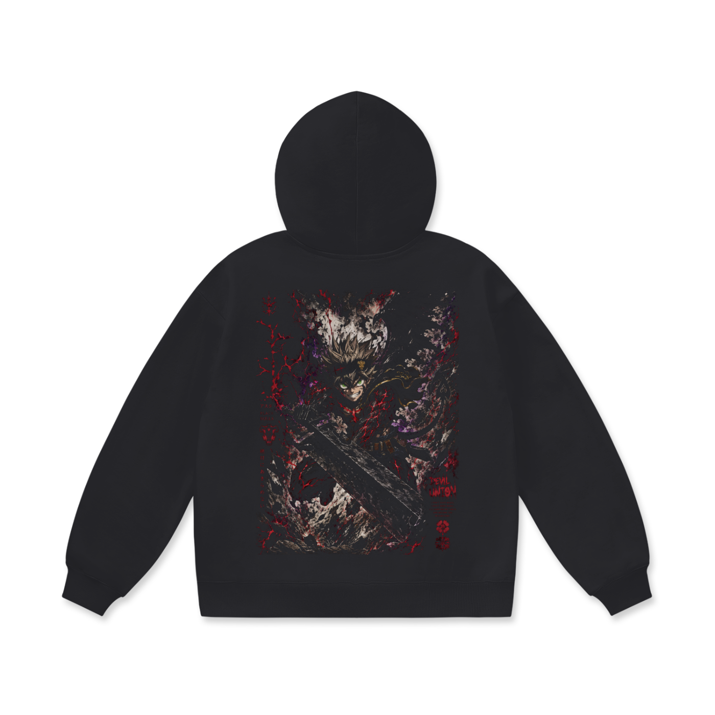 Hoodie,Oversized,Anime,BlackClover,Asta