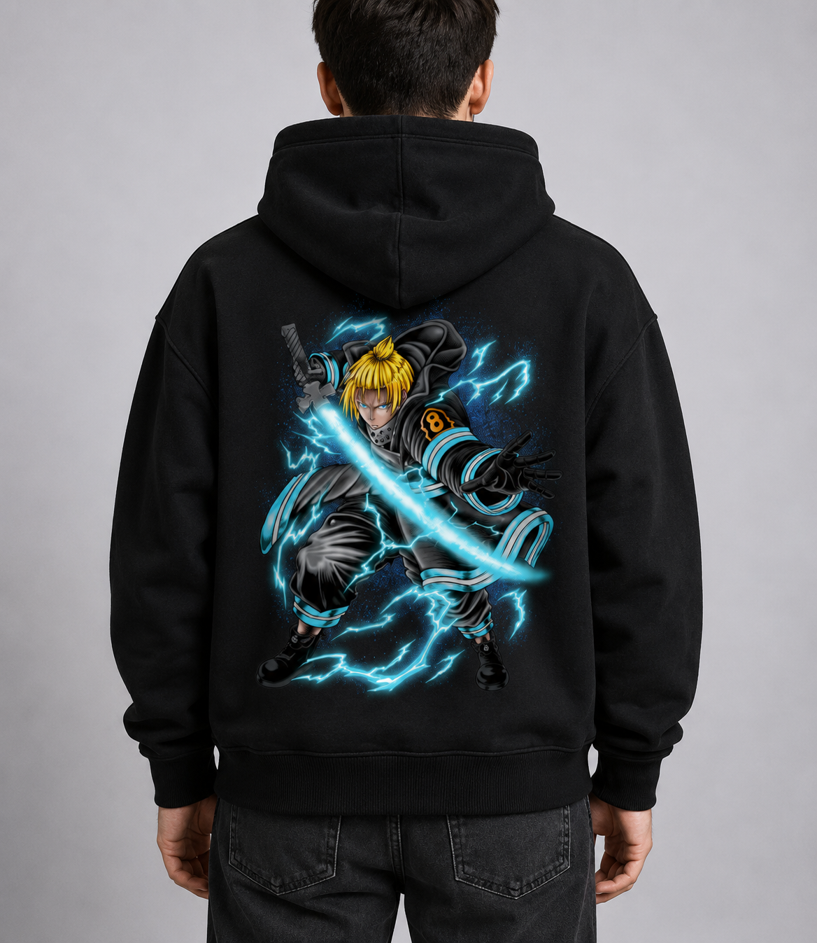 Hoodie,Oversized,Anime,Fire Force,Arthur Boyle