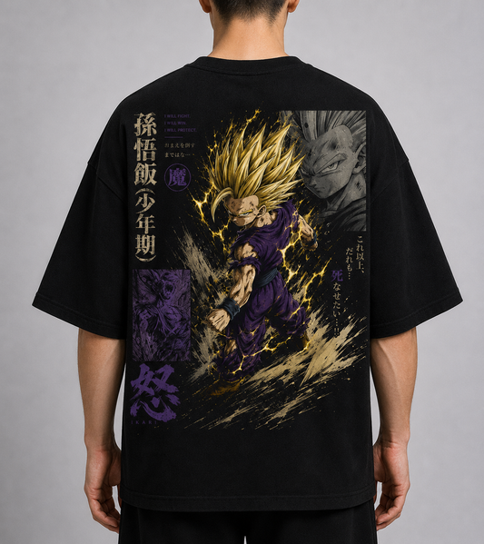 TShirt,Oversized,Anime,DragonBall,TeenGohanSSJ2
