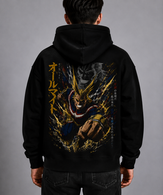 Hoodie,Oversized,Anime,MyHeroAcademia,AllMight