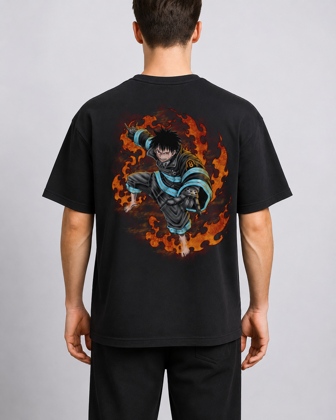 TShirt,Oversized,Anime,FireForce,ShinraKusakabe