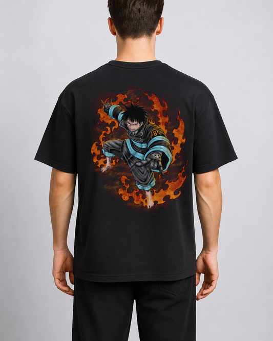 TShirt,Oversized,Anime,FireForce,ShinraKusakabe