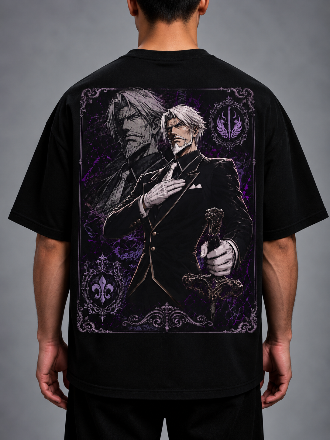 TShirt,Oversized,Anime,Overlord,SebasTian